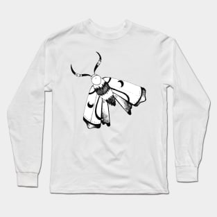 Black and white moon moth Long Sleeve T-Shirt